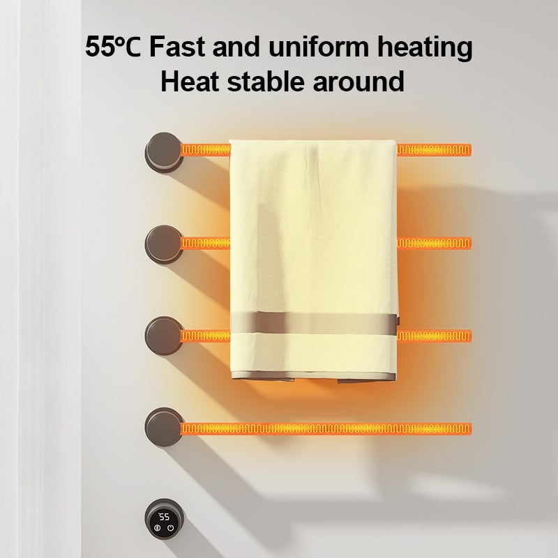 Radiateur sèche-serviettes électrique noir avec thermostat L-SR0003-B