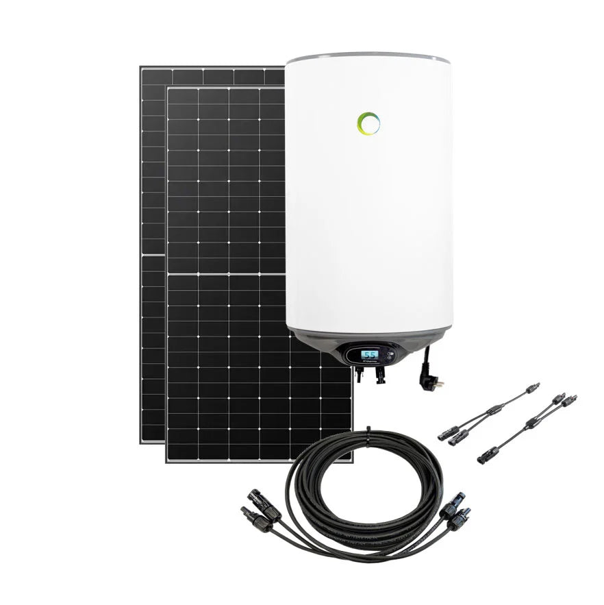 Fothermo chauffe-eau solaire hybride 80L avec panneaux solaires - paquet complet