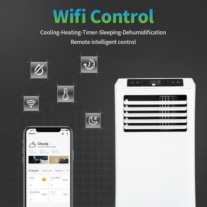 Climatiseur mobile Wifi déshumidifier et ventiler avec joint de fenêtre et purificateur d'air 9000btu