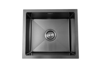 Nurion Évier Black Metal 28,5 x 34,5 – Évier de cuisine - Éviers de cuisine – Bac de cuisine - sans trou de robinet, en acier inoxydable