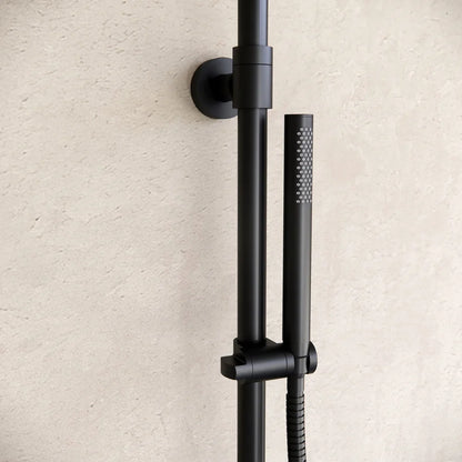 Douche de surface pluie 30 cm douche de tête thermostatique noir mat