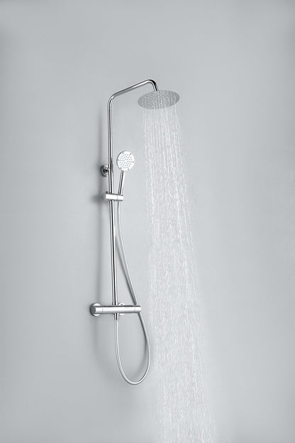 Douche de surface à effet pluie 30 cm douche de tête thermostatique chrome