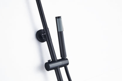 Douche de surface pluie 30 cm douche de tête thermostatique noir mat