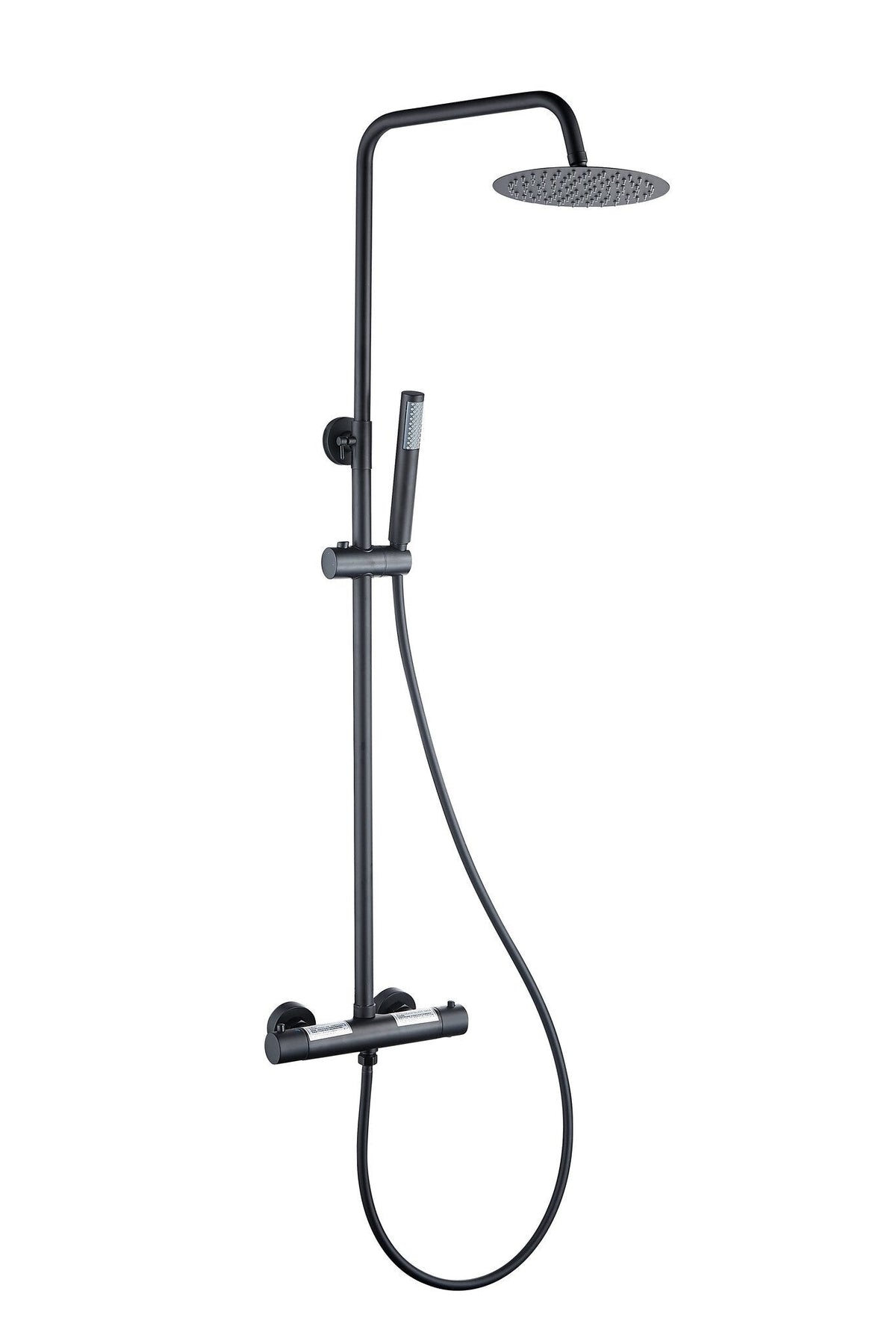 Regendouche opbouw 30 cm thermostatische hoofddouche mat zwart