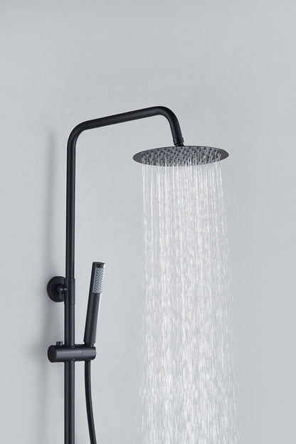 Douche de surface pluie 30 cm douche de tête thermostatique noir mat