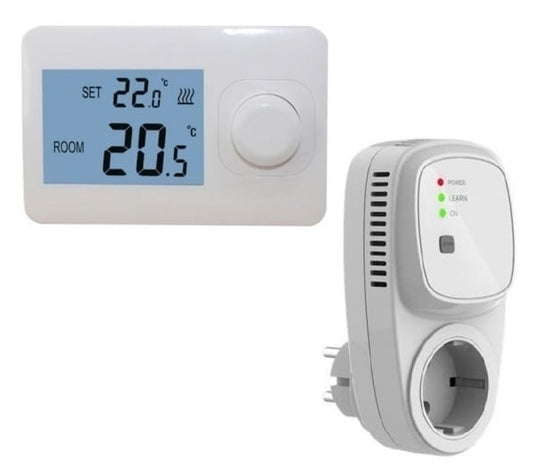 QH Thermostat simple sans fil de base non programmable avec récepteur enfichable