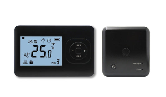 QH Thermostat programmable de base avec récepteur en saillie noir