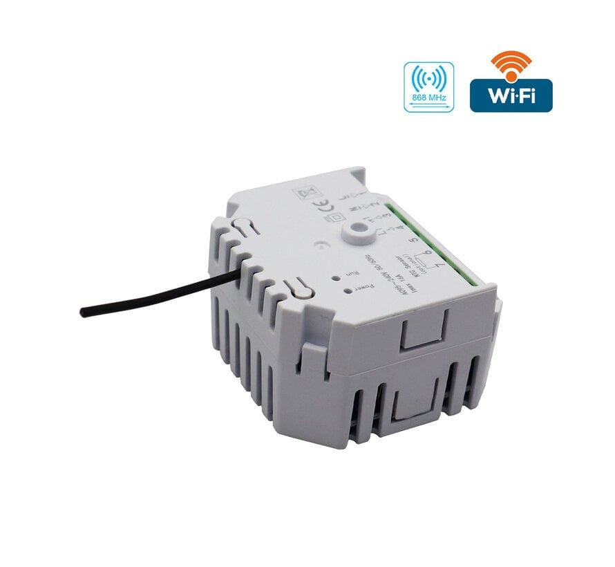Thermostat noir WiFi QH-Basic avec récepteur encastré