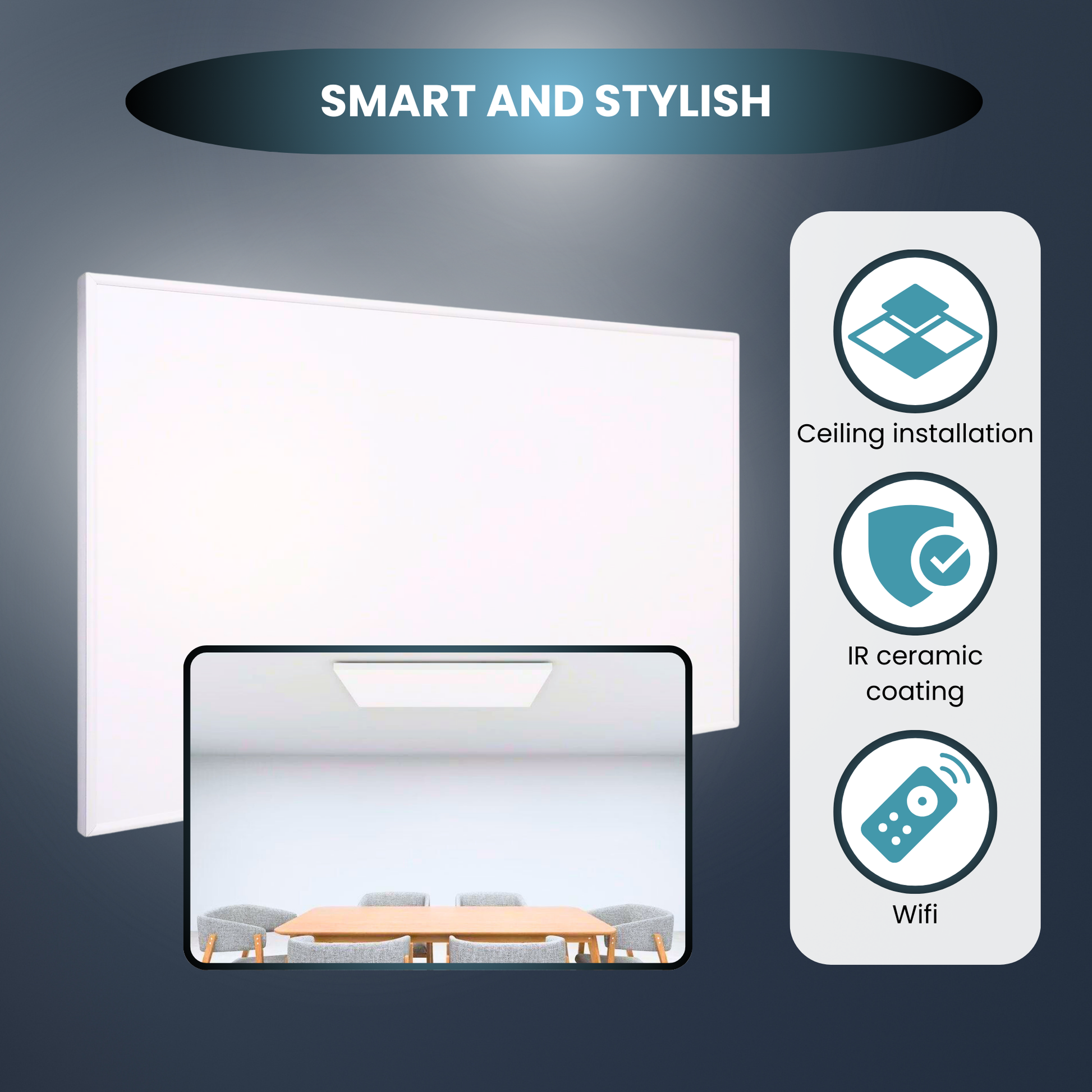 QH - H4 Exclusive Series panneau infrarouge 59 x 119 cm - 860Watt