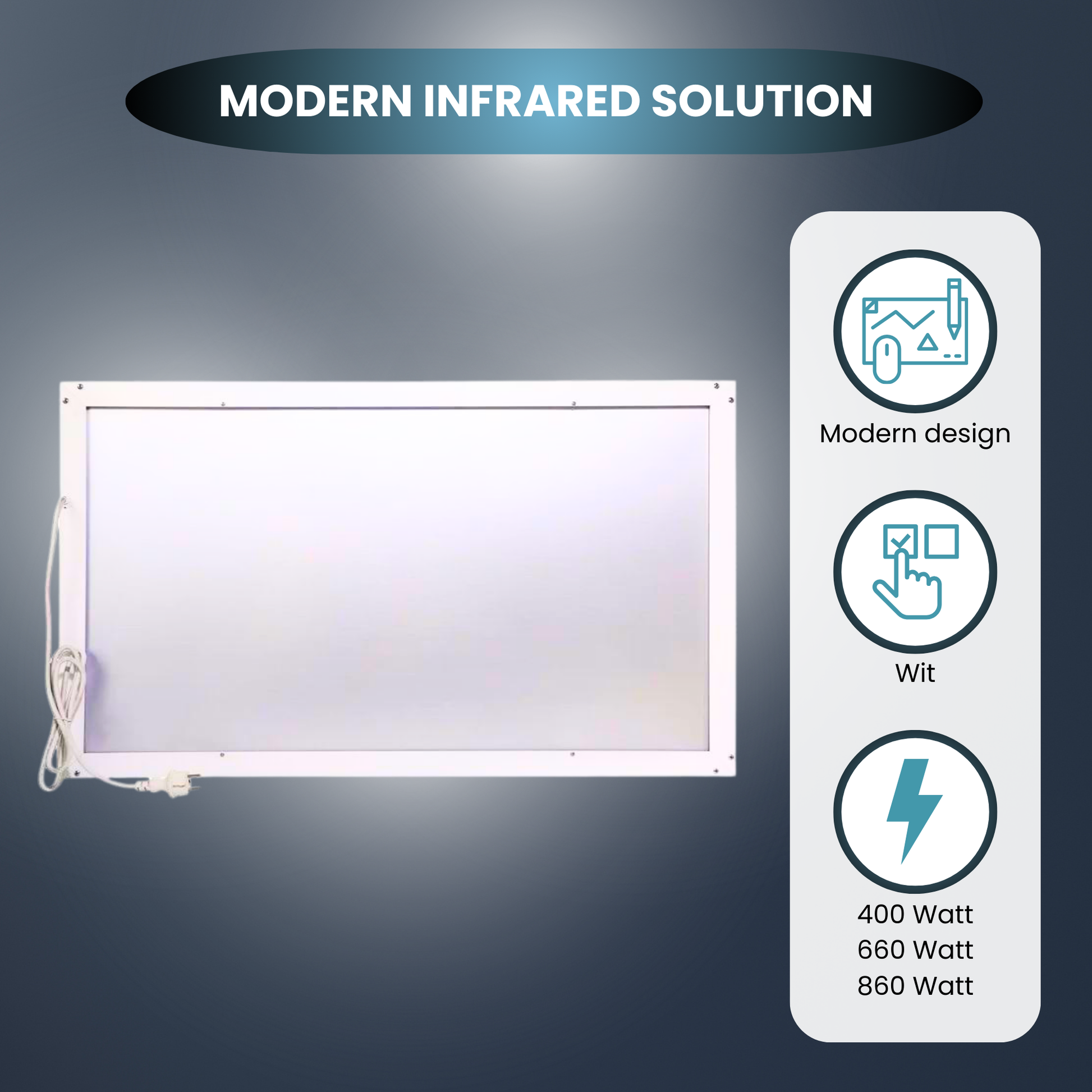 QH - H4 Exclusive Series panneau infrarouge 59 x 119 cm - 860Watt