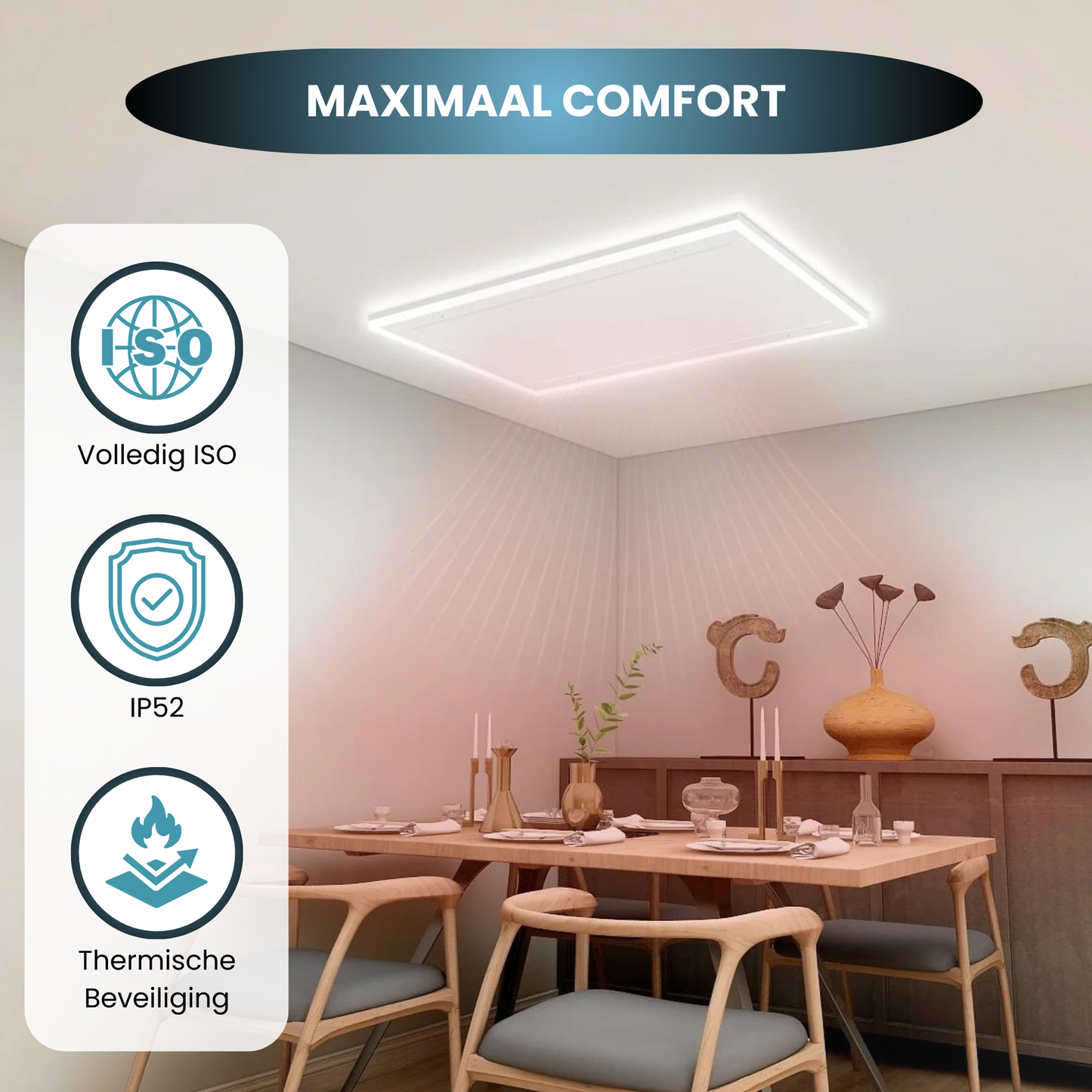 Panneau infrarouge QH-HL avec éclairage LED 63 x 108 cm - 700Watt