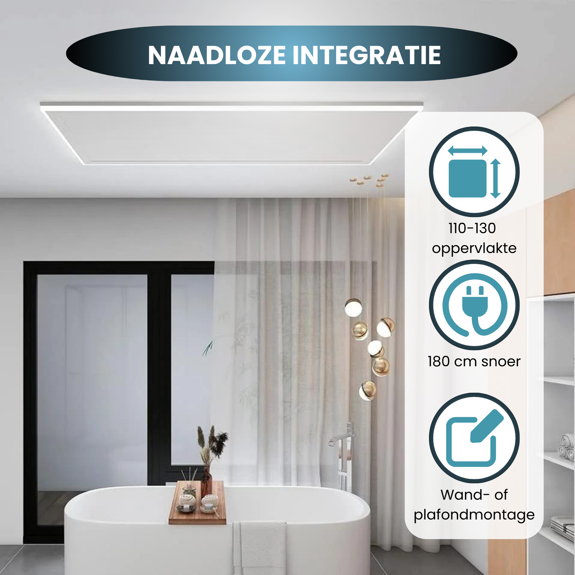 Panneau infrarouge QH-HL avec éclairage LED 63 x 108 cm - 700Watt