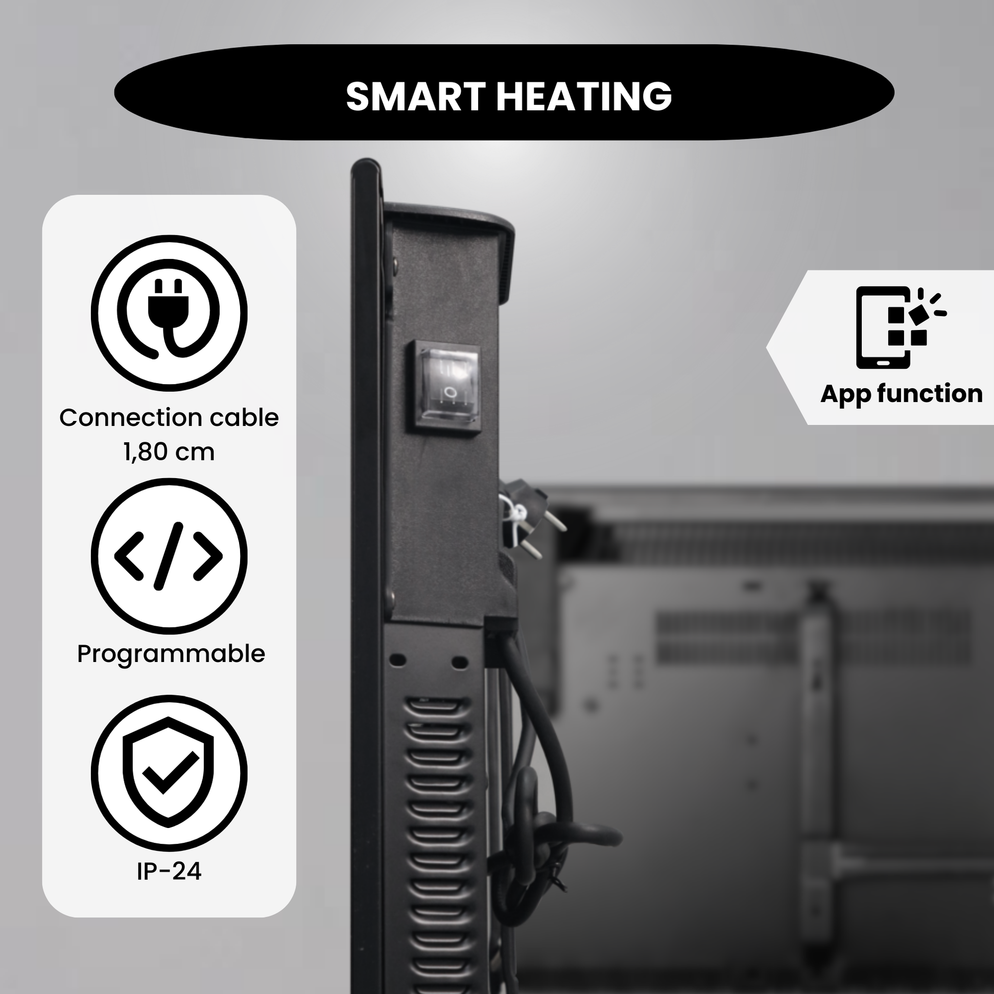 Chauffage de qualité - Eco Slim Wifi noir