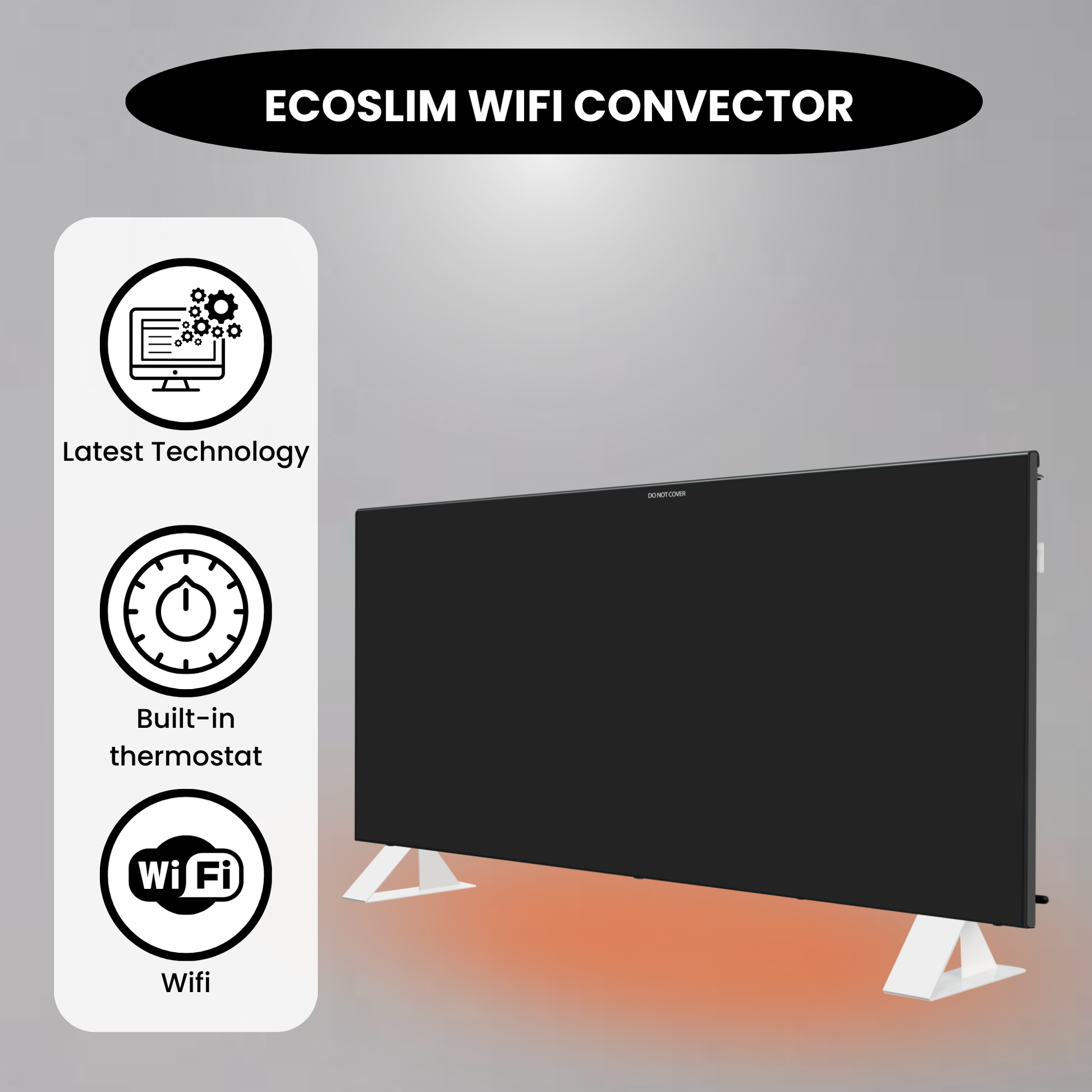 Chauffage de qualité - Eco Slim Wifi noir