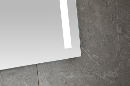 Miroir 60 x 100 cm sans cadre, éclairage LED encastré et anti-condensation