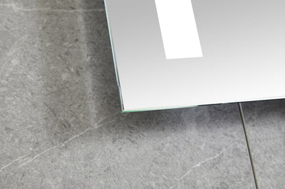 Miroir 60 x 100 cm sans cadre, éclairage LED encastré et anti-condensation