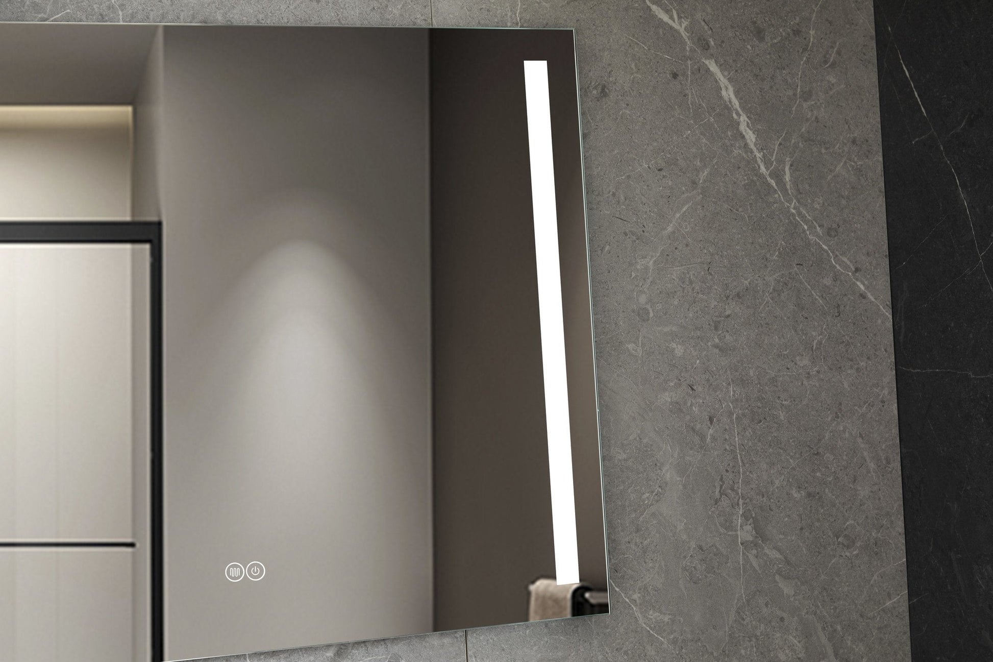 Miroir 60 x 100 cm sans cadre, éclairage LED encastré et anti-condensation