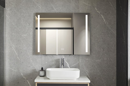 Spiegel 60 x 120 cm frameloos, inbouw led verlichting en anti condens