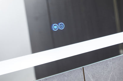 Miroir 70 x 120 cm sans cadre, éclairage LED encastré et anti-condensation