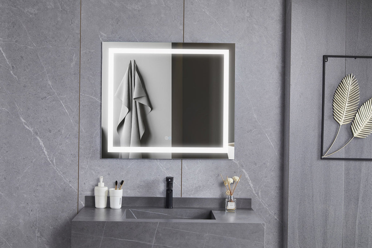 Spiegel 70 x 120 cm zonder kader, ingebouwde LED-verlichting en anti-condens