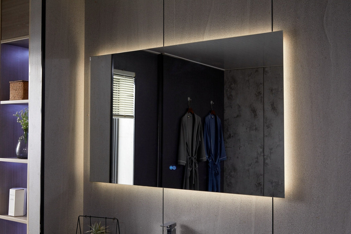 Miroir sans cadre avec LED, anti-buée 60 x 100 cm