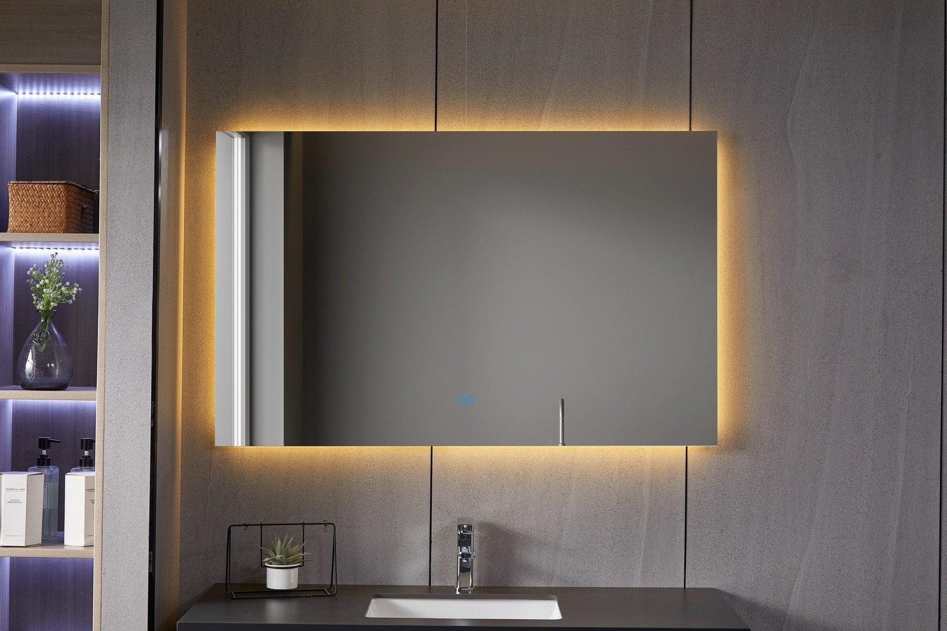 Miroir sans cadre avec LED, anti-buée 75 x 120 cm