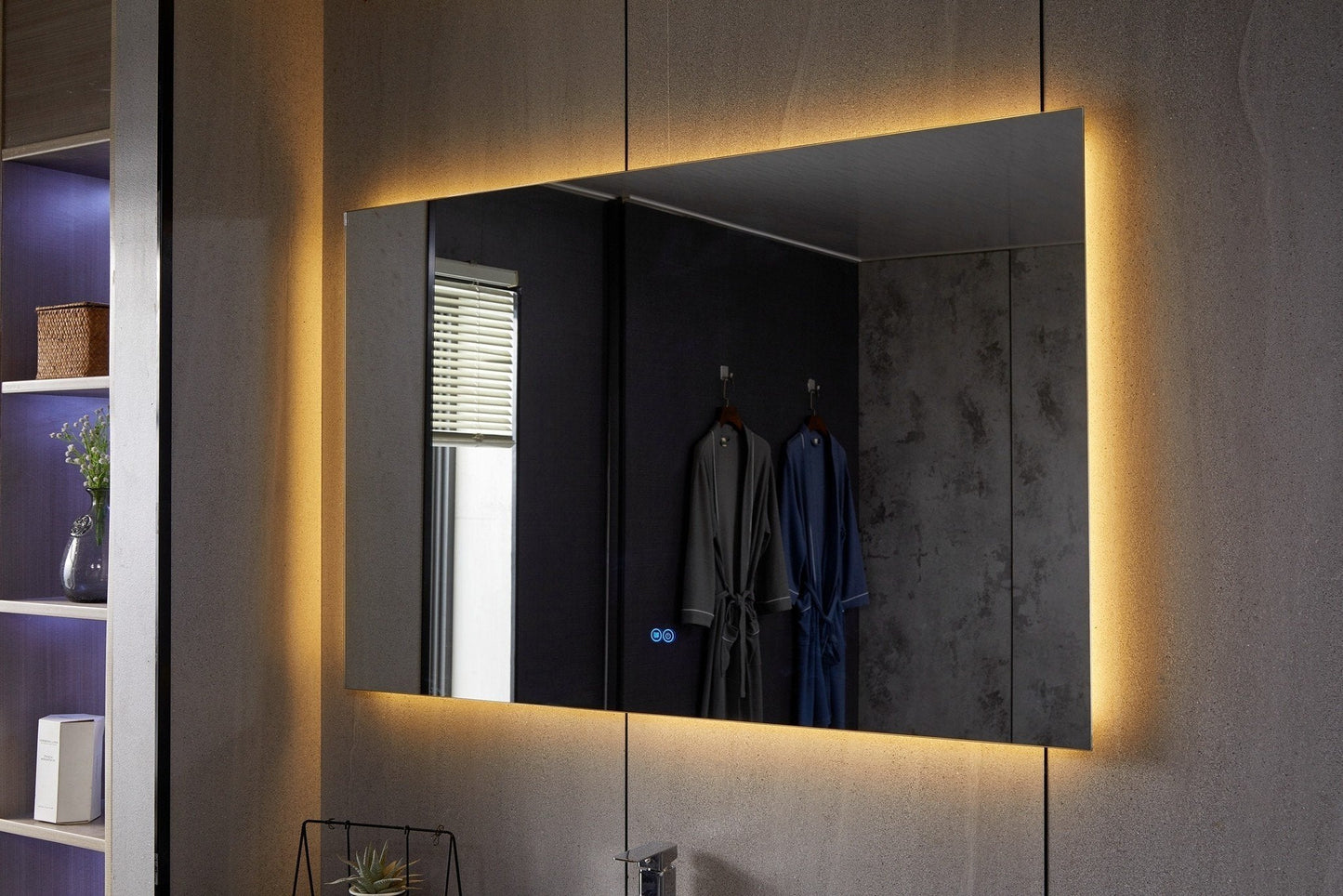 Miroir sans cadre avec LED, anti-buée 75 x 120 cm