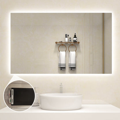 Miroir chauffant infrarouge avec éclairage LED 60 x 120 cm 700Watt