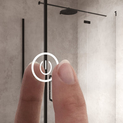 Miroir avec LED demi-ovale 50 x 100 cm