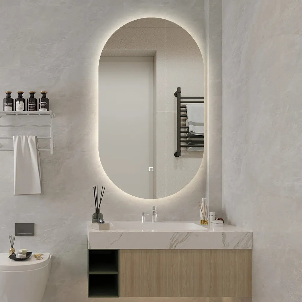 Miroir ovale LED 50 x 100 cm