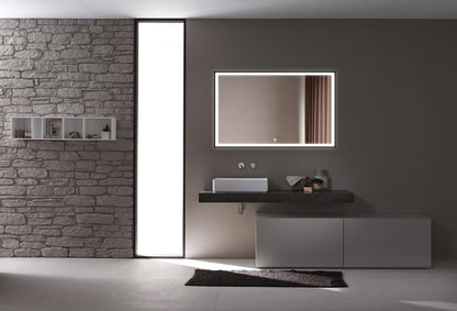 Miroir avec cadre noir, LED, anti-buée 60 x 60 cm