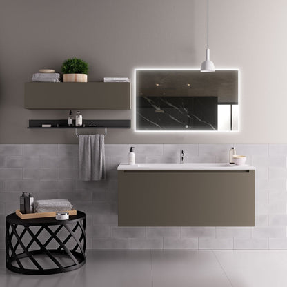 Miroir avec cadre noir, LED, anti-buée 60 x 60 cm