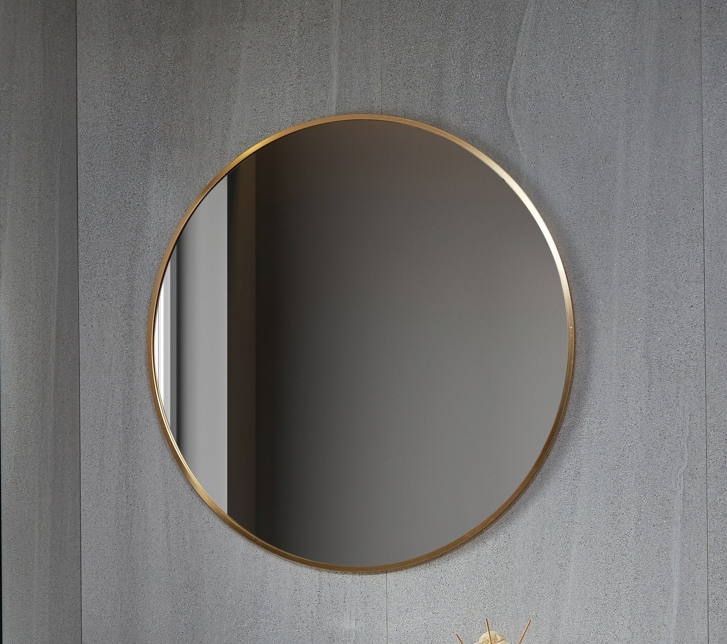Miroir rond 100 cm avec cadre doré
