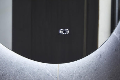 Miroir rond 80 cm sans cadre, éclairage LED périphérique et anti-condensation