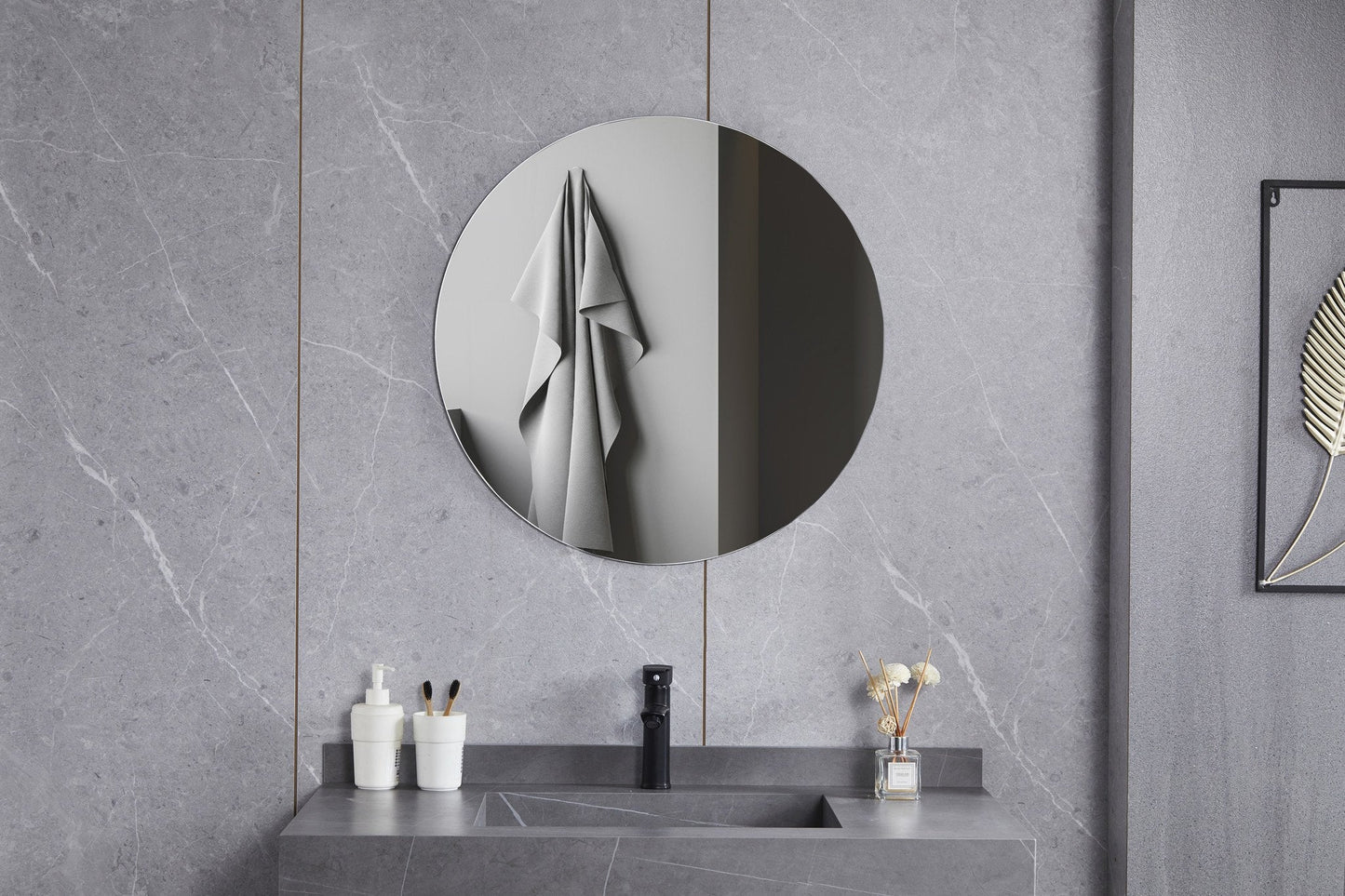 Miroir rond 80 cm sans cadre