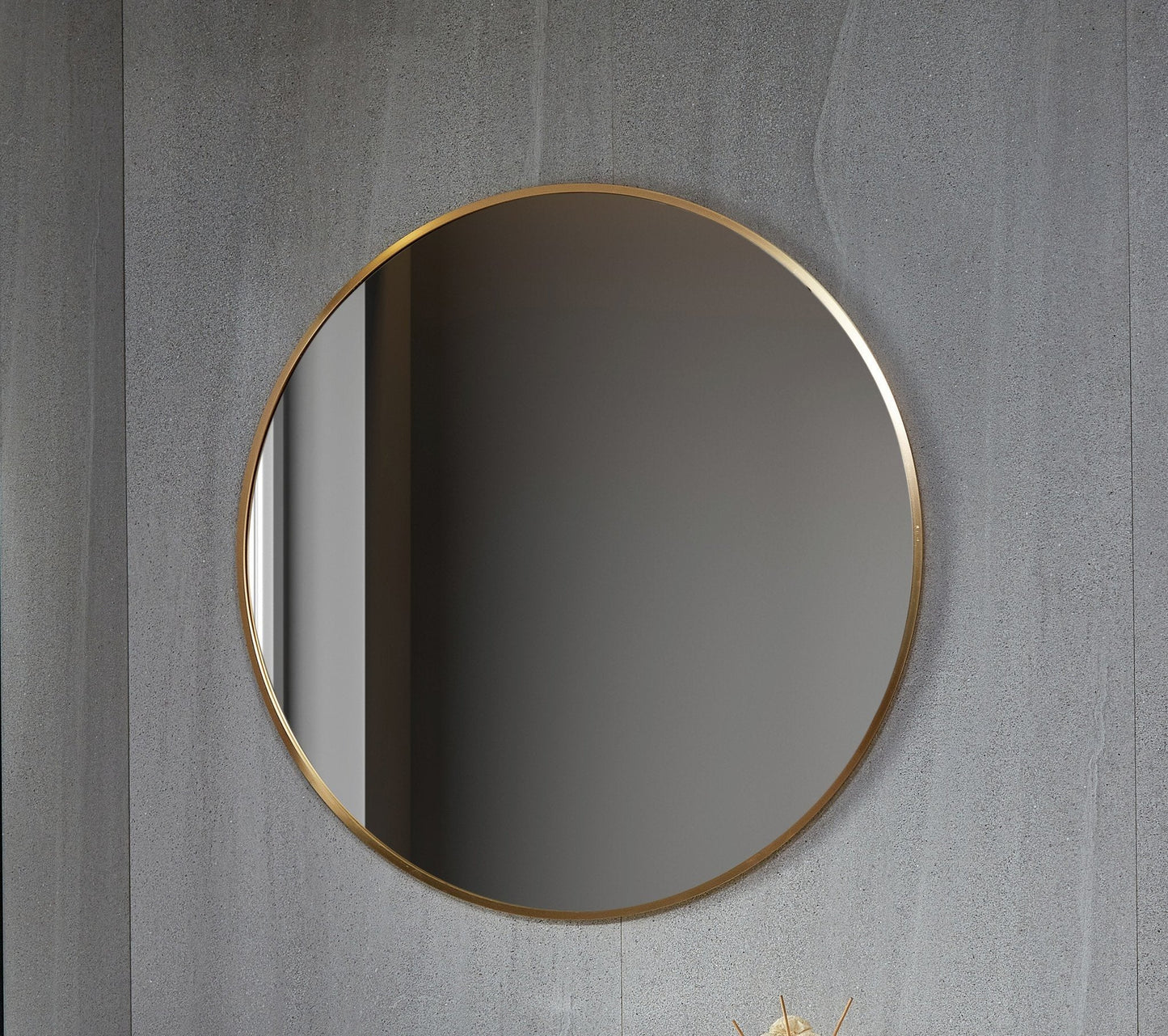 Miroir rond 80 cm avec cadre doré