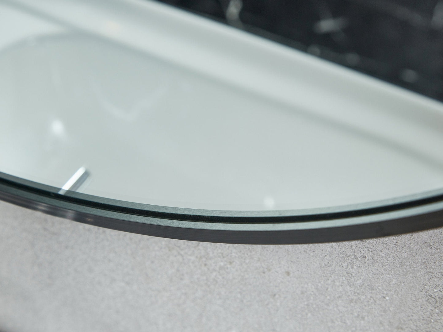 Miroir rond 80 cm avec sangle tendance cadre noir
