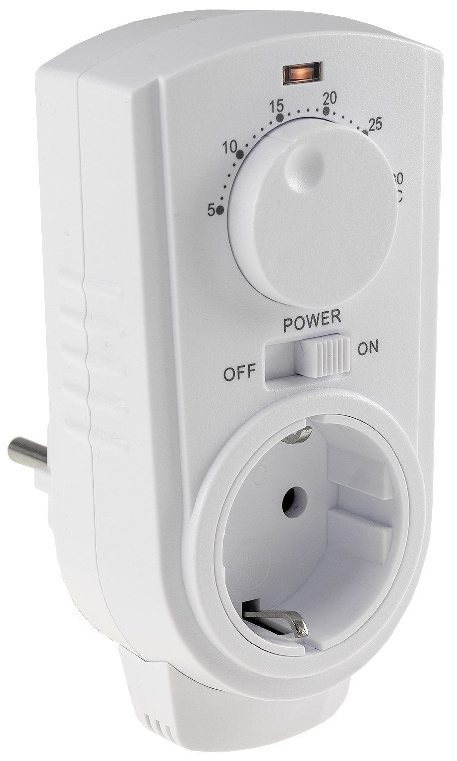 Thermostat de prise simple avec bouton rotatif