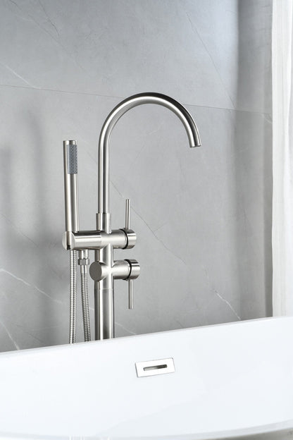 Mélangeur bain sur pied - avec douchette -chrome