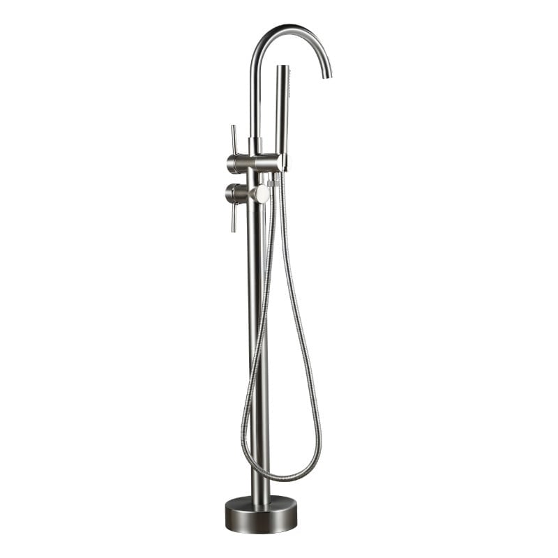 Mélangeur bain sur pied - avec douchette -chrome