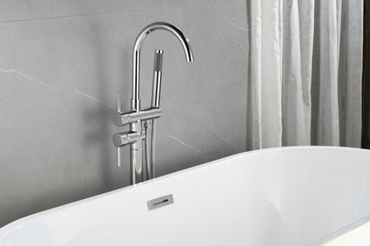 Mélangeur bain sur pied - avec douchette -chrome