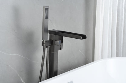 Mélangeur bain sur pied - avec douchette -chrome