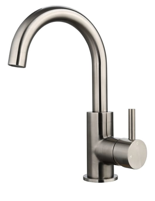 Robinet de lavabo en métal Gun avec bec pivotant à 180 degrés